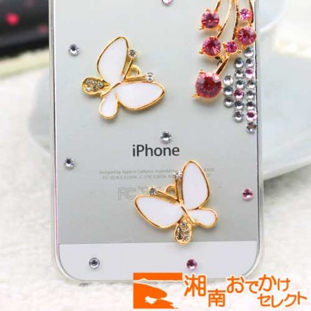 iPhone6s/6 ケース おしゃれ iPhoneSE/5s/5 キラキラ クリア デコ 蝶々