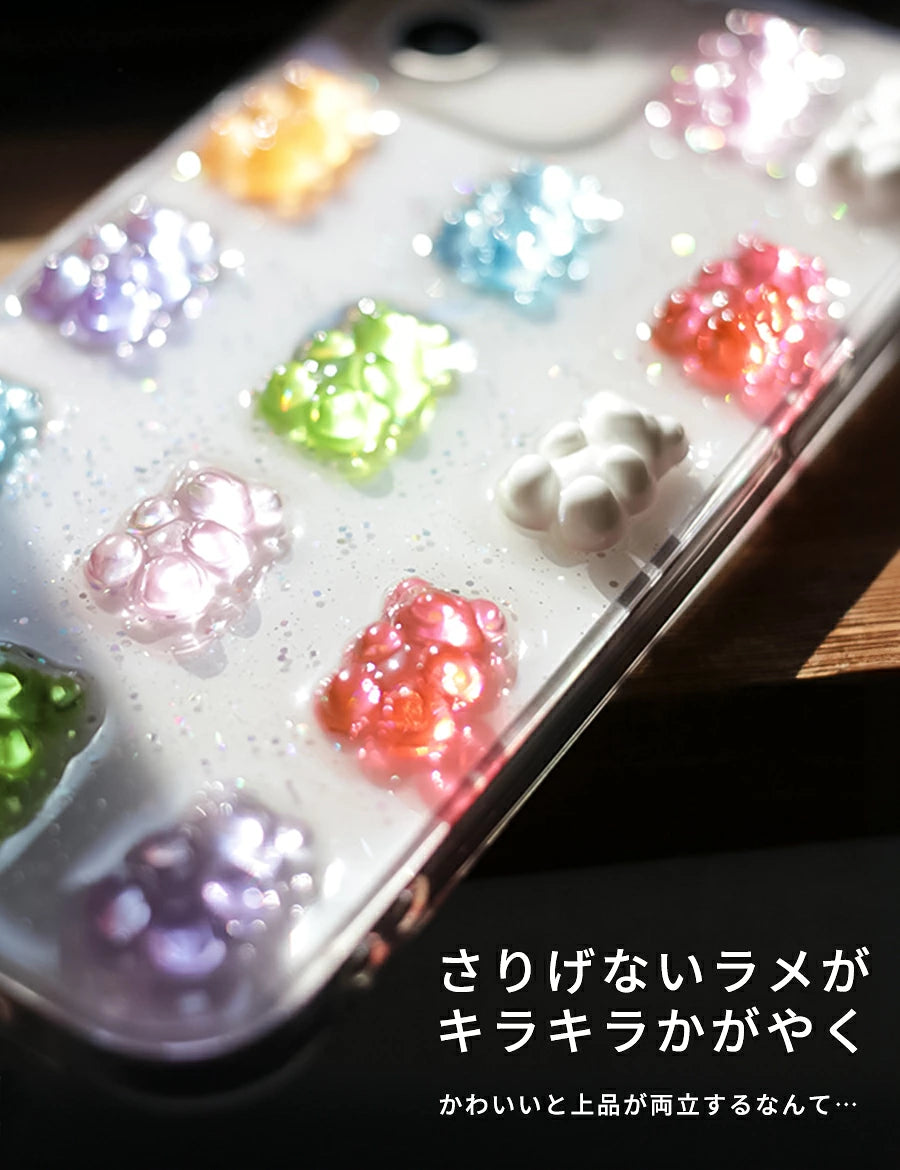 iPhoneケースクリアくまグミ