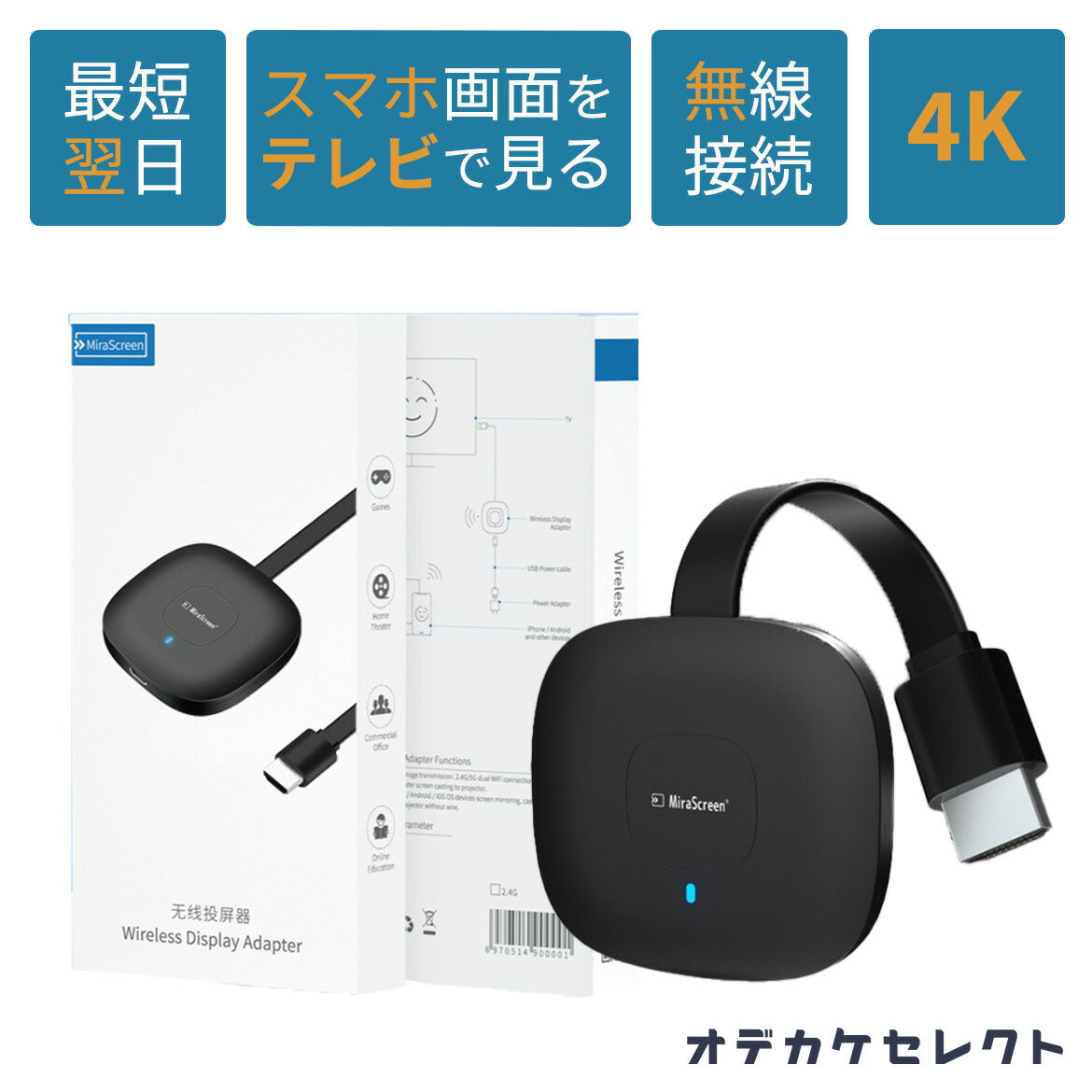 【クーポン有24日20時】【楽天1位獲得】ミラーリングスマホテレビアンドロイドiPhoneナビ接続YoutubeHDMIワイヤレス変換アダプターカーオーディオTV出力Wi-Fi5G4K対応iPadiOSAndroidスマホテレビ変換アダプター家庭TVmiracast