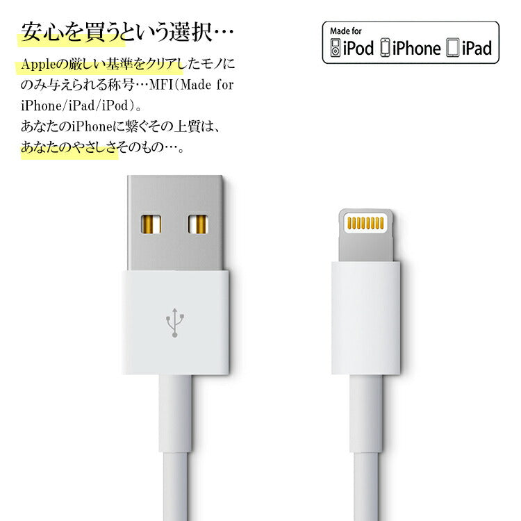 iPhoneアイホン充電コードApple認証1メートルlightningライトニングiPadアイフォン充電ケーブルmfi認証充電器1m断線しにくい認証mfi2.4A充電ケーブルUSBライトニングケーブルiPhoneXSMaxiPhoneXRiPhone8iPhone8PlusiPhone7iPhone7Plus