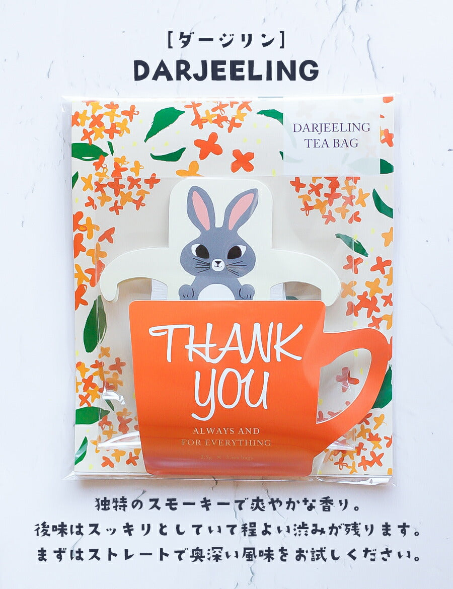紅茶ティーバッグギフトプチギフトプレセントおしゃれかわいい感謝ありがとうThankyou動物茶葉日本製子供女性男性結婚式ブライダル挨拶卒業卒園異動退職転校転勤引っ越しお礼お返し