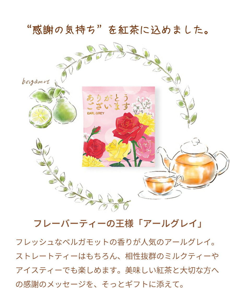 【10個セット】プチギフトギフトありがとう感謝メッセージ紅茶ティーバッグダージリン女性男性おしゃれかわいい結婚式ブライダル挨拶卒業卒園異動退職転校転勤引っ越しお礼お返しプレゼント花[tw]ありがとう