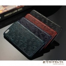 iPhone ケース おしゃれ 本革 レザー スカル ドクロ ガイコツ 海賊 プレゼント アイフォン