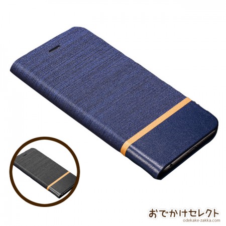 iPhone6s/6 手帳型ケース おしゃれ 本革レザー+帆布 アイフォン6ケース スマホカバー