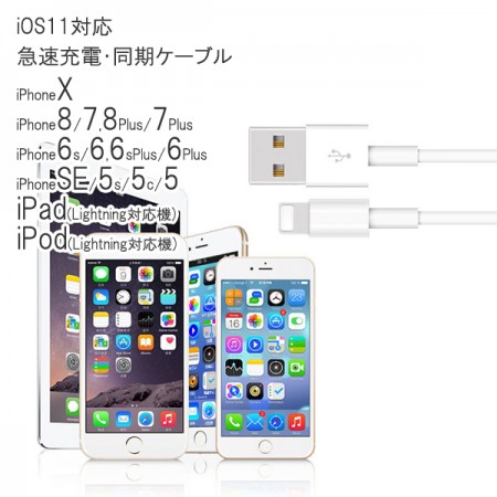 iPhone 急速充電器 ケーブル セット 1m 高速充電 ライトニング USBケーブル 2本